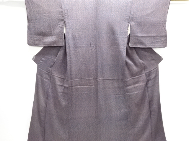 アンティーク　錦紗　縞に葵模様着物